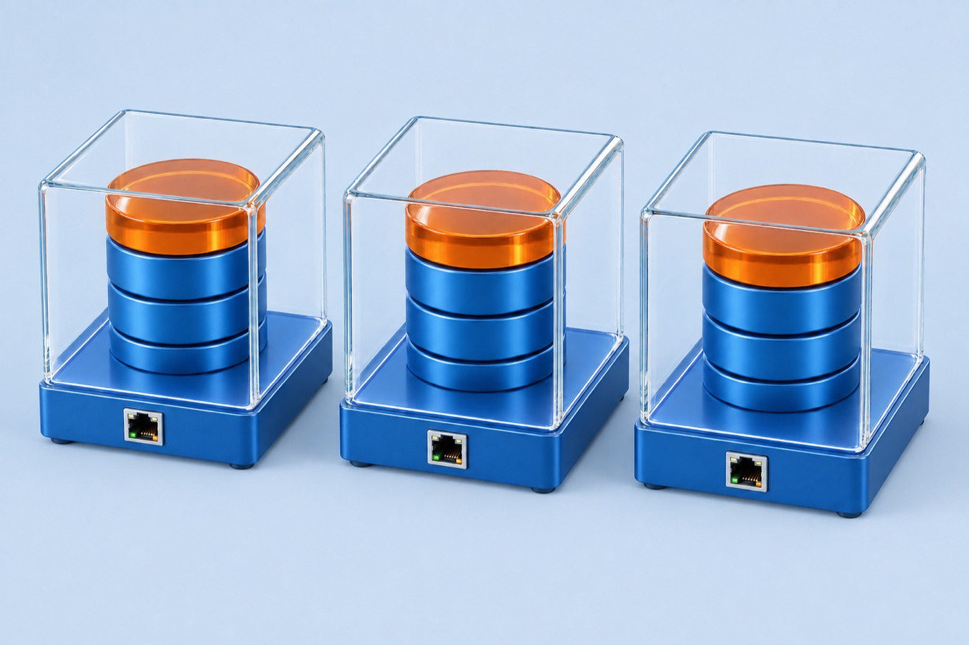 Conceptual diagram of three SQL Server databases in separate containers, each with its own connection